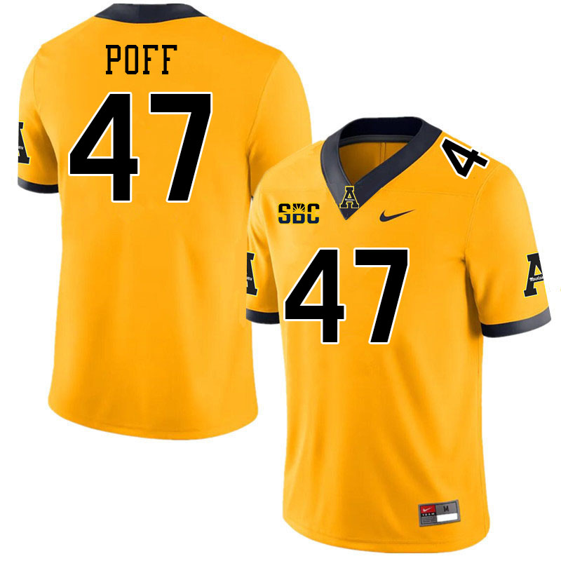 Appalachian State Mountaineers #47 Jacob Poff College Football Jerseys Stitched-Gold